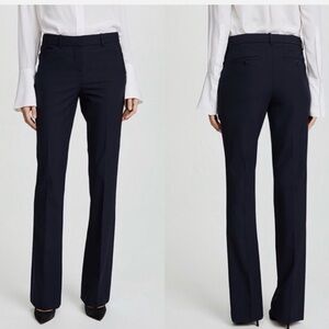 Theory Max C3 in Sevona Stretch Wool Trouser Pants, navy, size 6